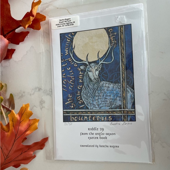 Limited Edition Bertha Rogers Art Postcard – Signed Hand-Numbered 13/50, Night - Picture 5 of 5